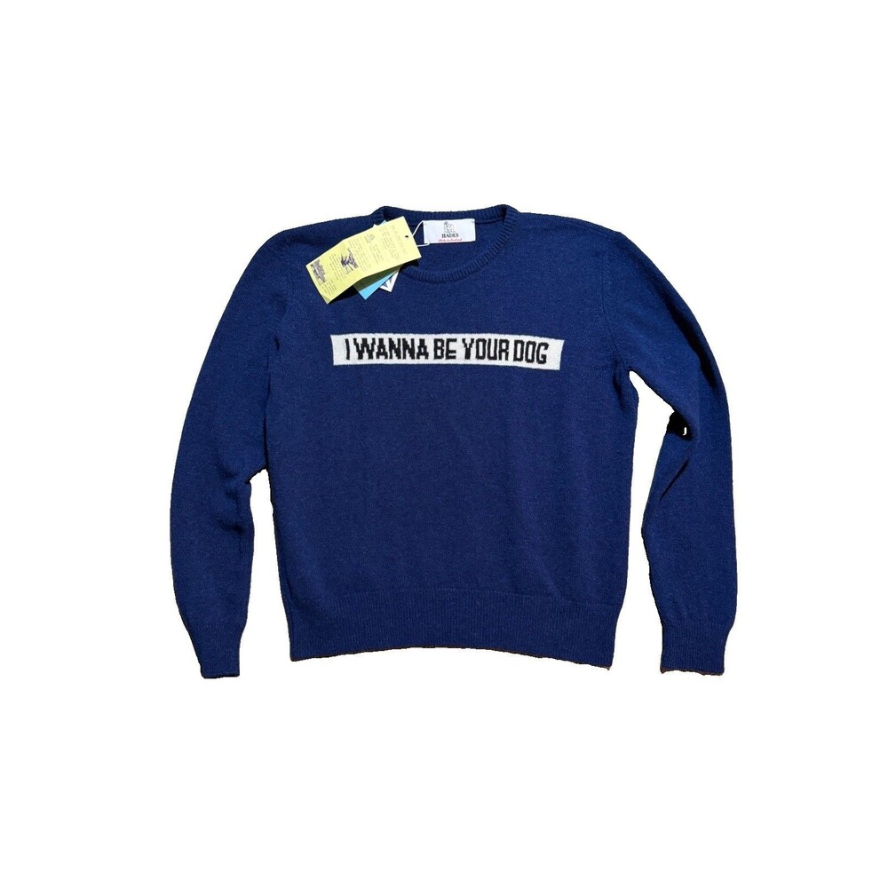 Hades of Scotland 100% Lambswool Iggy Pop I Wanna Be Your Dog Sweater NWT